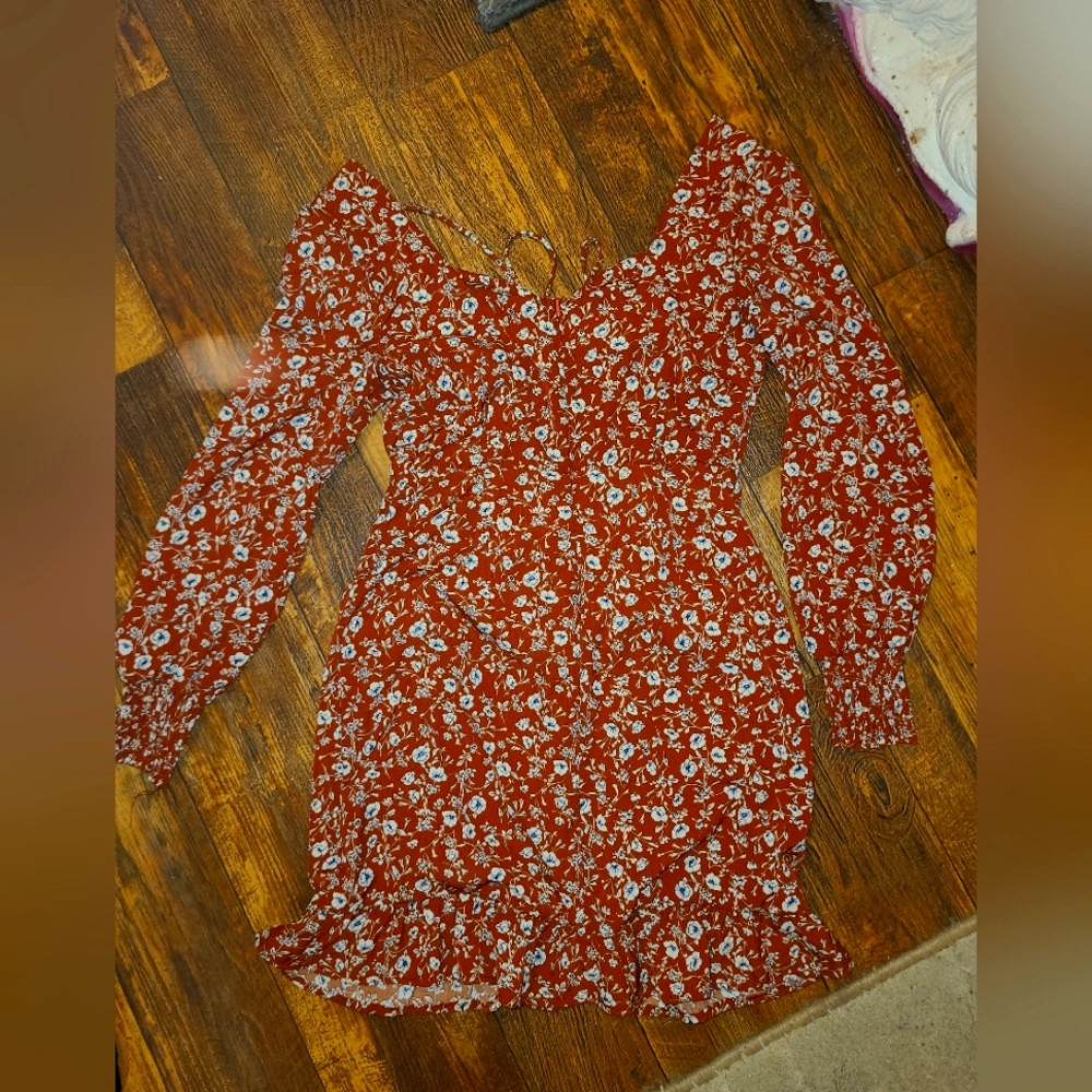 Floral Long Sleeve Fall Dress